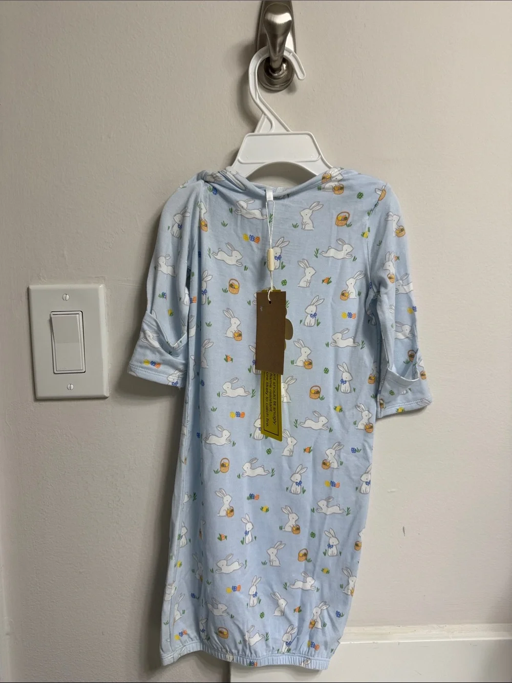 NWT Angel Dear Light Blue Bunny Sleep Gown | 0-3 months